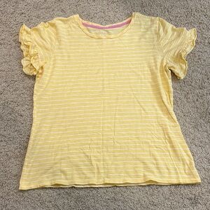 St. John's Bay Yellow Striped Short Sleeve Tee